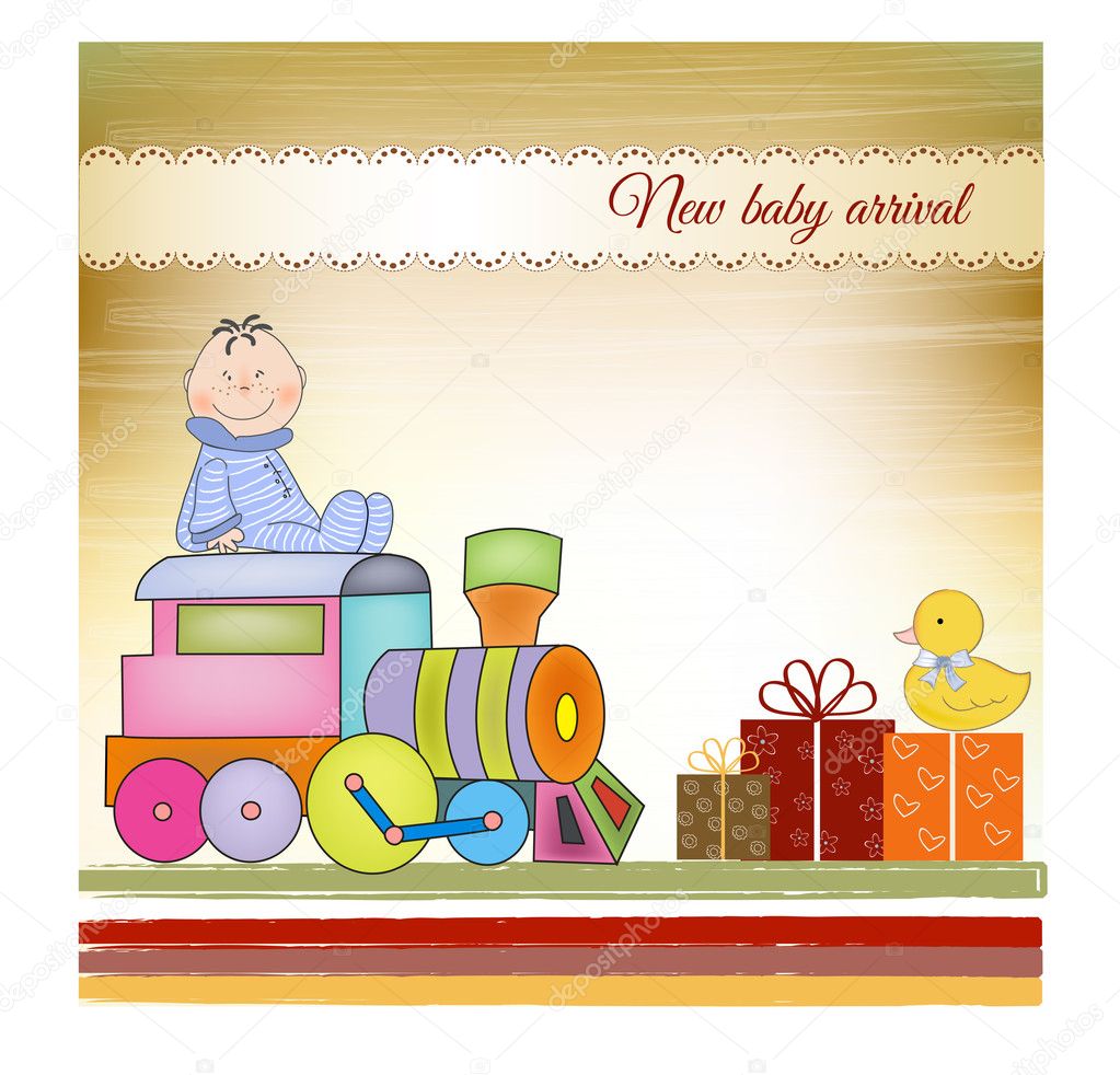 Customizable birthday greeting card with train