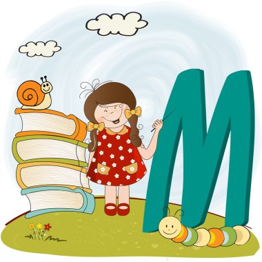 Children alphabet letters ''m''