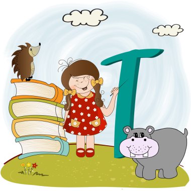 Children alphabet letters ''t''