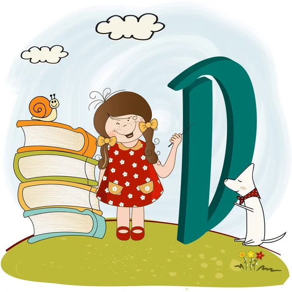 Kinder Alphabet Buchstaben "d" — Stockfoto