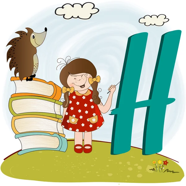 Letras do alfabeto infantil "h" — Fotografia de Stock