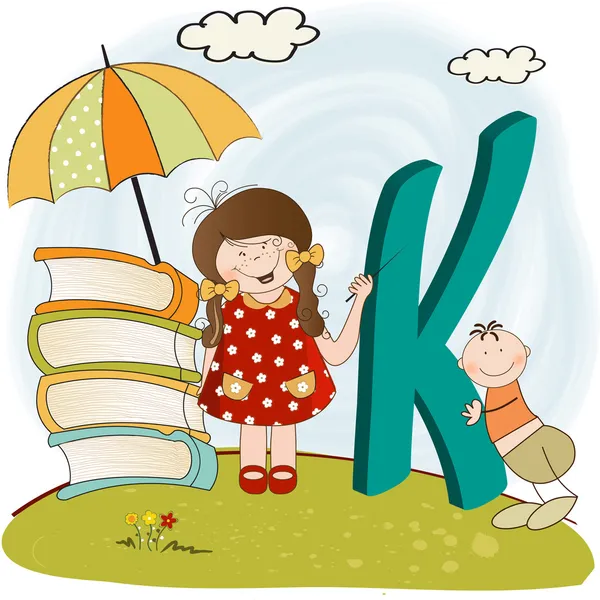 Children alphabet letters ''k'' — 图库照片