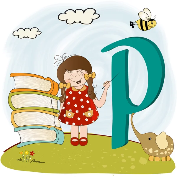 Children alphabet letters 'p'' — Stok fotoğraf