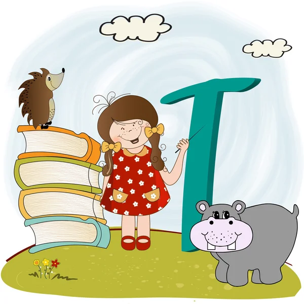 Дитяча абетка літери " t " — стокове фото