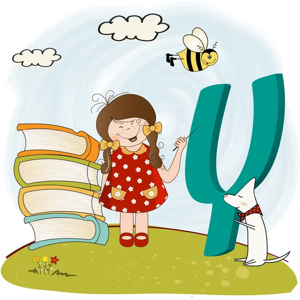 Детские буквы алфавита "y" — стоковое фото