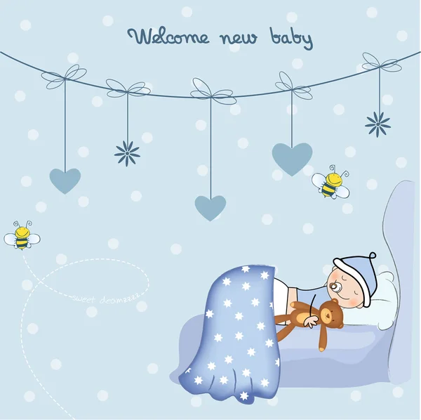 Приветствуем новорожденного мальчика — стоковое фото