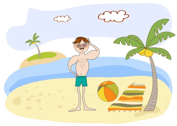 Muscle man on the beach — Stock Photo, Image