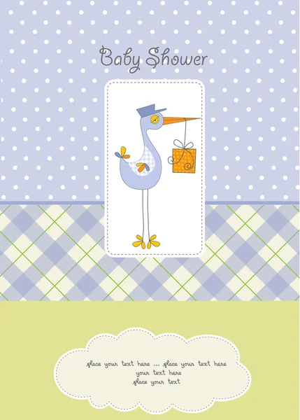Bebê menino chuveiro cartão — Fotografia de Stock