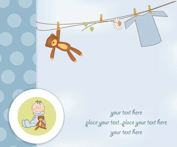 Nueva tarjeta de ducha para bebé niño —  Fotos de Stock