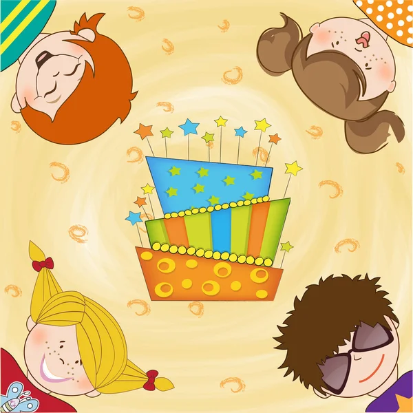 Kids celebrating birthday party — Stock Photo, Image