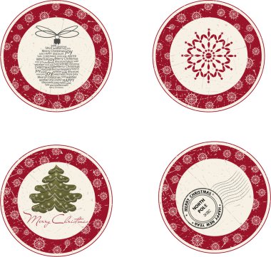 Christmas labels clipart