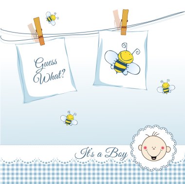 Baby twins announcement clipart