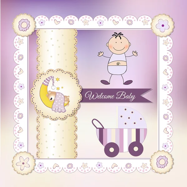 Cartão de saudação recém-nascido — Fotografia de Stock