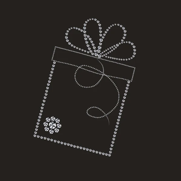 Stock Illustration: luxury label with gift box — Stock Photo, Image