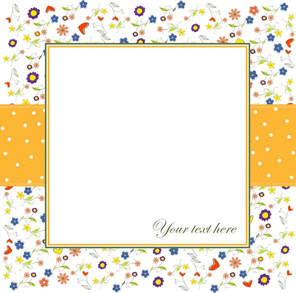Pozvánka s květinami a bílým pozadím — Stock fotografie