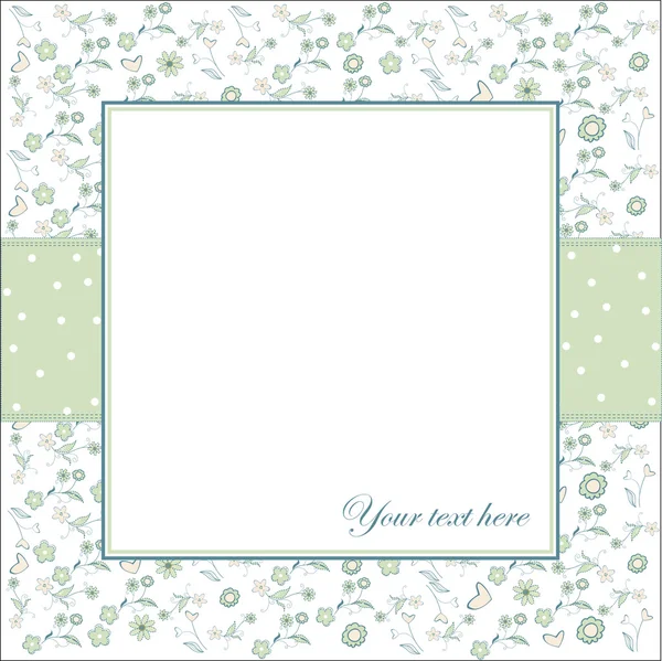 花と白い背景の招待状 — ストック写真