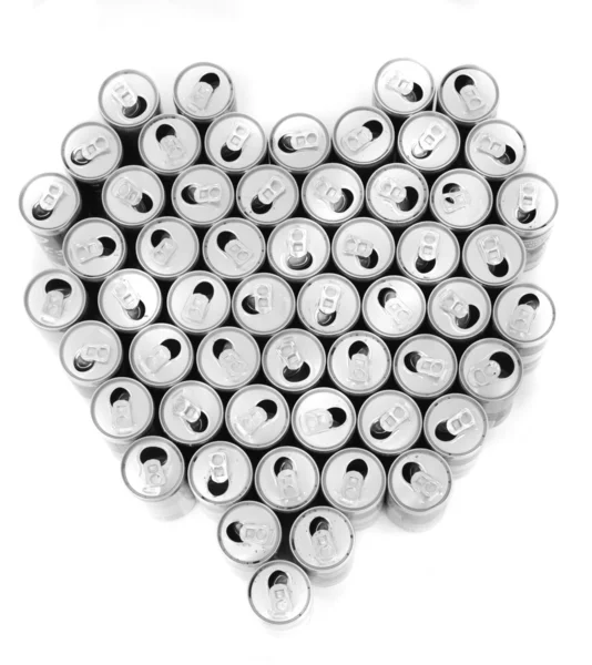 Heart from the empty beer cans — Stock Photo, Image