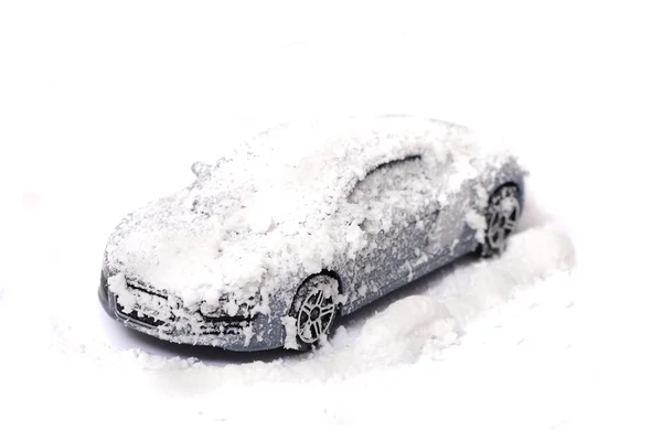 My car in the snow on the white background — Stock Photo, Image