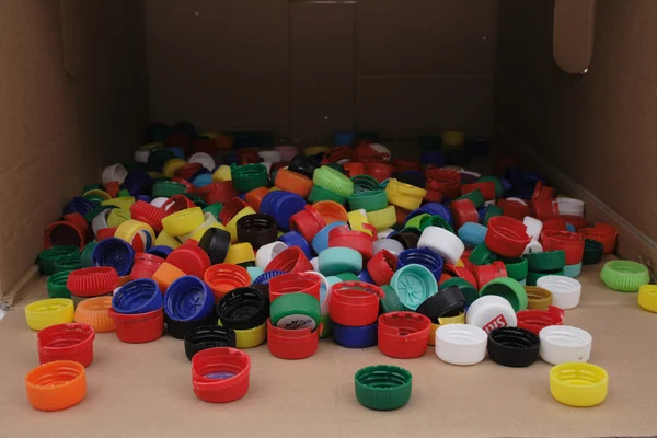 Colore tappi di plastica — Foto Stock