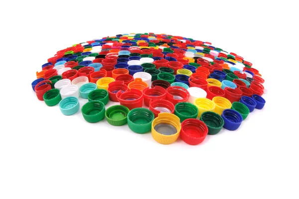 Színes műanyag kupakok — Stock Fotó