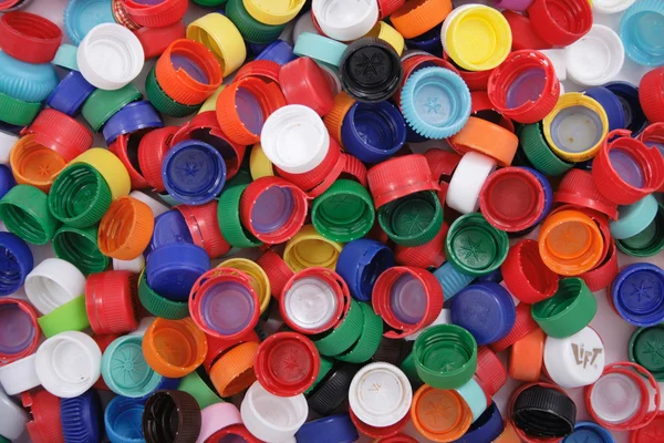 Colore tappi di plastica — Foto Stock