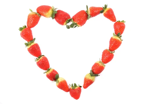 Strawberries as heart — Stock Photo, Image