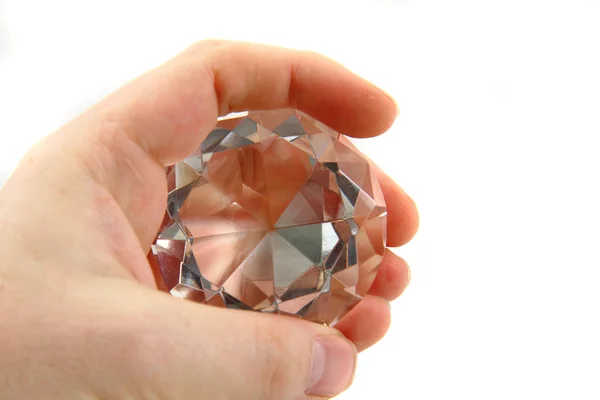 Diamond in the hand — Stock Photo, Image
