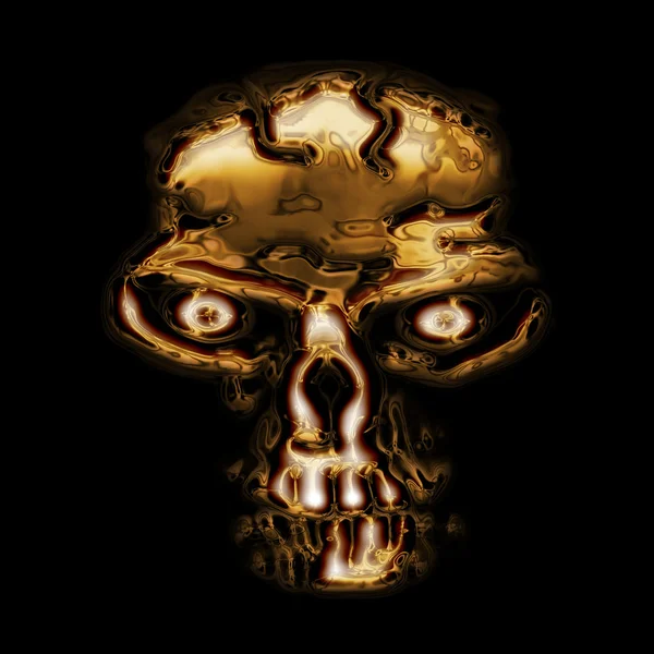 Skull in gold color — Stock Photo, Image