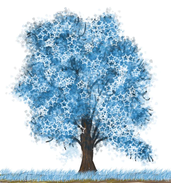 Зима дерево — стокове фото