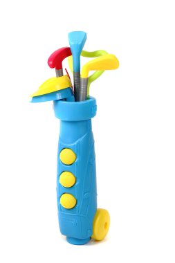 Plastic golf set toy i clipart