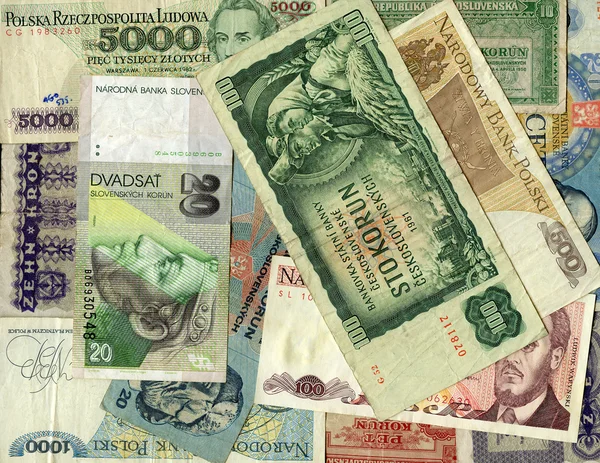 Старые европейские деньги — стоковое фото