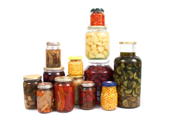 Frutas e produtos hortícolas conservados — Fotografia de Stock