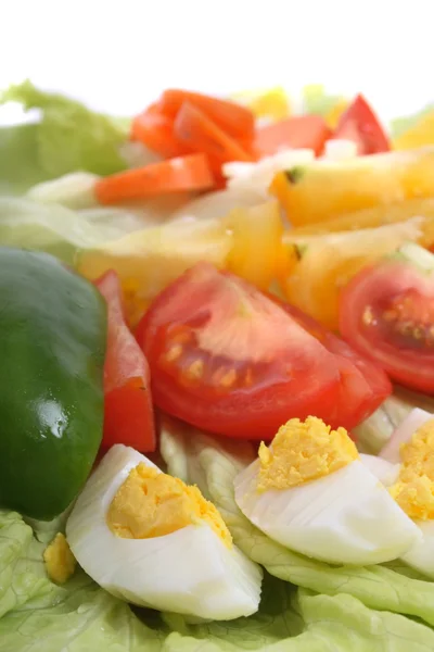 Assiette pleine de légumes et d'œufs sains — Photo