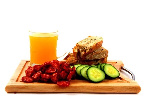 Small meat and vegetable breakfast — Stock Photo, Image