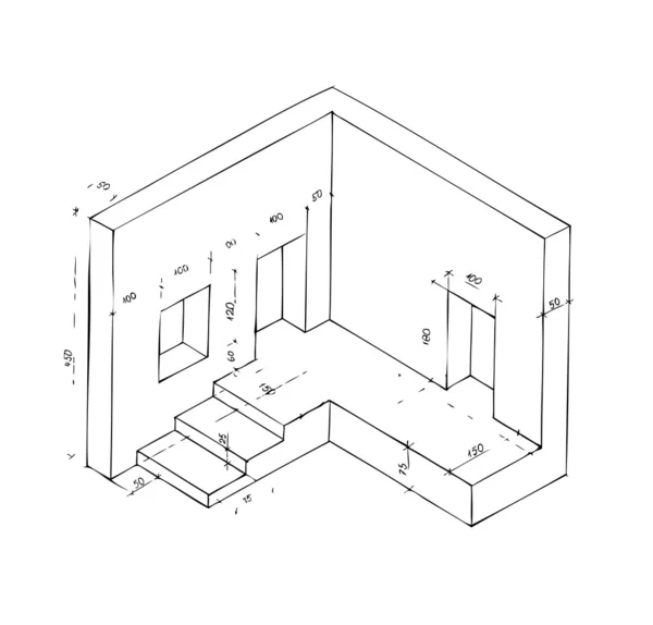 Small plan of part of building — Stock Photo, Image