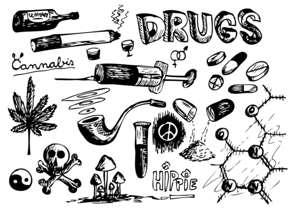 毒品的集合 — 图库照片