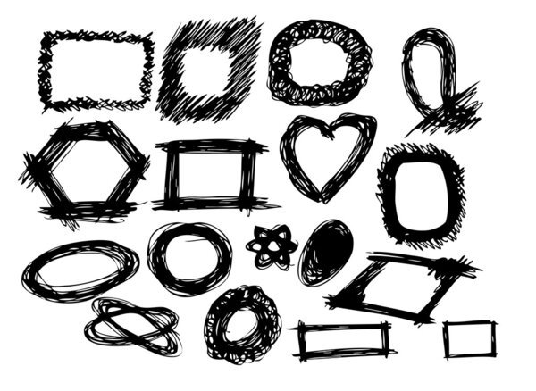 Collection of hand drawn frames
