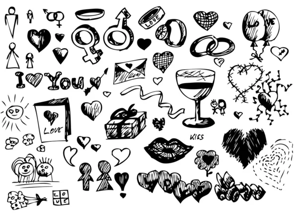 Love and valentine icons — Stock Photo, Image