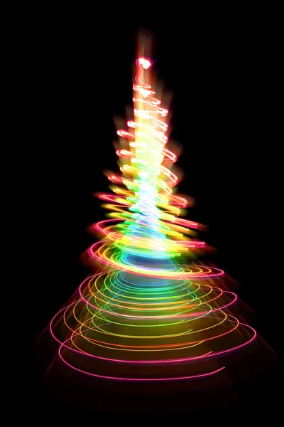 Albero di Natale dalle luci a colori — Foto Stock