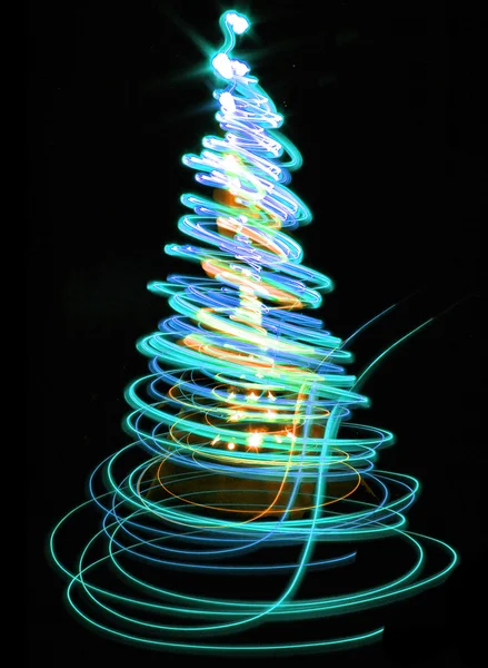 Juletræ fra farven lys - Stock-foto