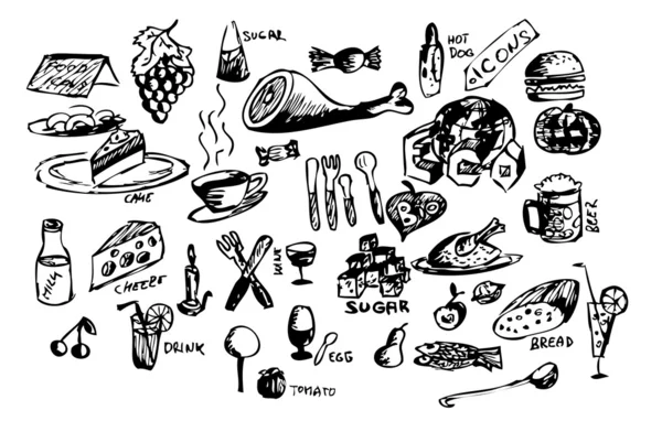 Potraviny ikony — Stock fotografie