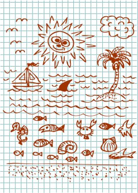 hand drawn summer collection clipart