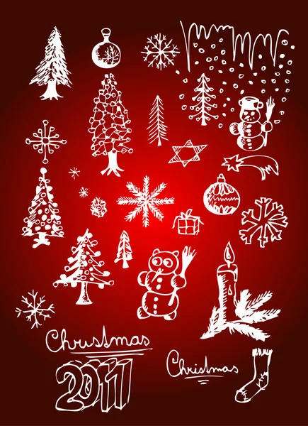 Christmas objects — Stock Vector