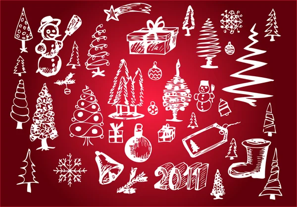 Christmas objects — Stock Vector