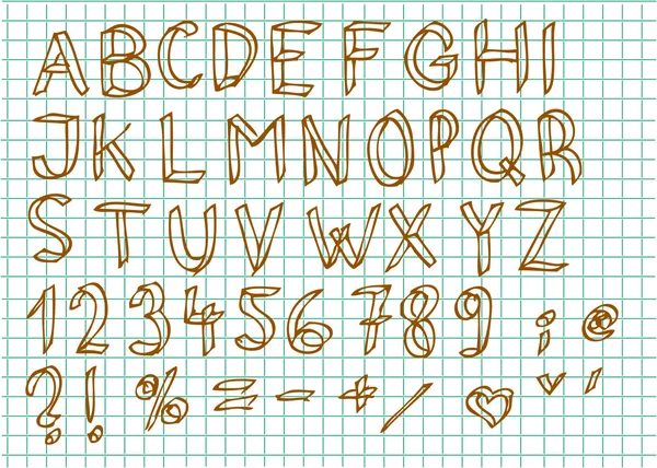 Alfabeto 3D dibujado a mano — Vector de stock