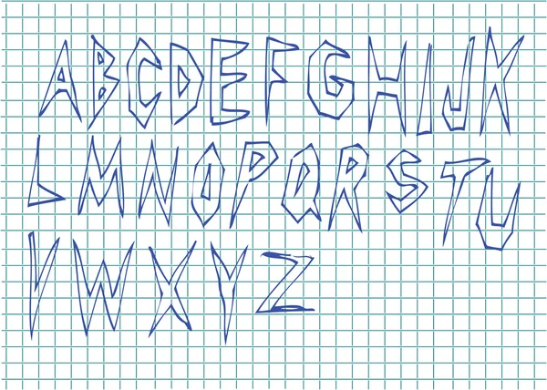 Original handgezeichnetes Alphabet — Stockvektor