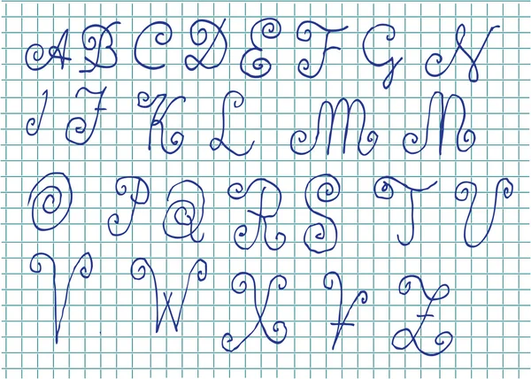 Original håndtegnet alfabet – Stock-vektor