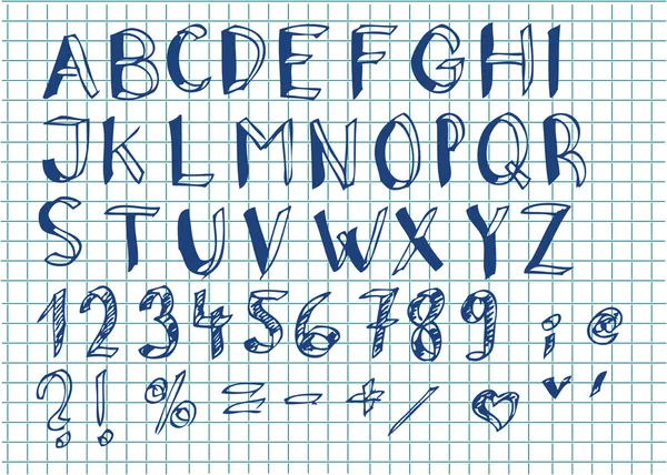 Hand drawan 3d alfabetet — Stock vektor