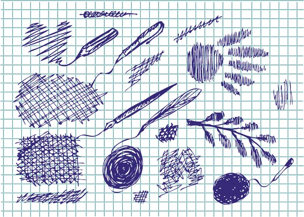 Ícones de caneta desenhados à mão — Vetor de Stock