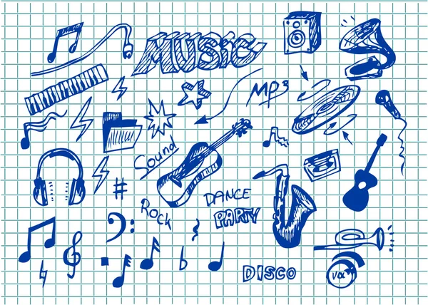 Ręcznie rysowane muzyka obiekt — Wektor stockowy